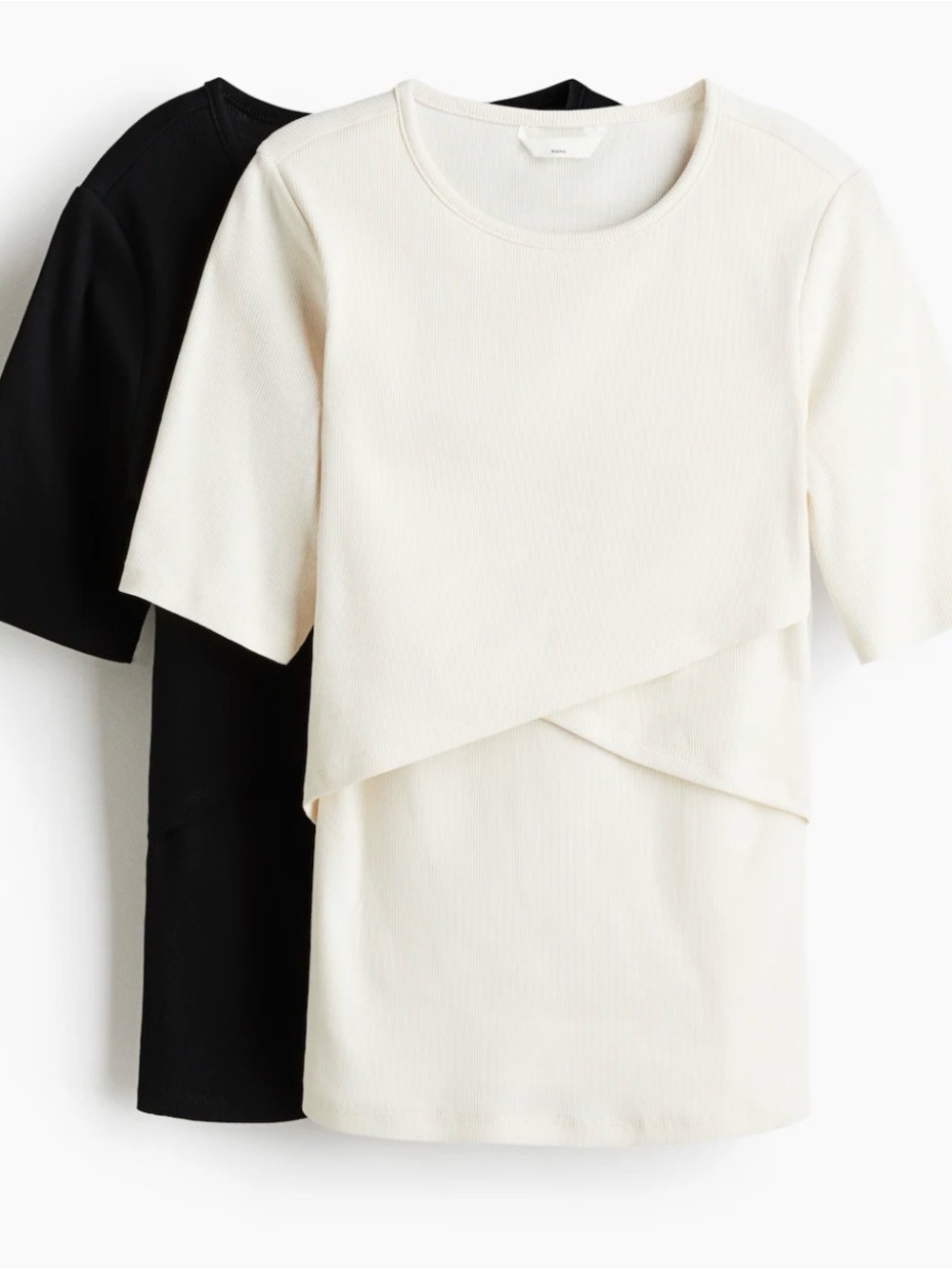 H&M - MAMA 2-PACK BEFORE & AFTER NURSING TOPS (CREAM & BLACK) - XL